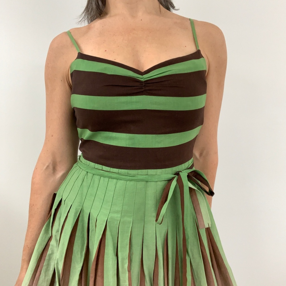 BCBG MAXAXRIA Pleated Cotton Dress